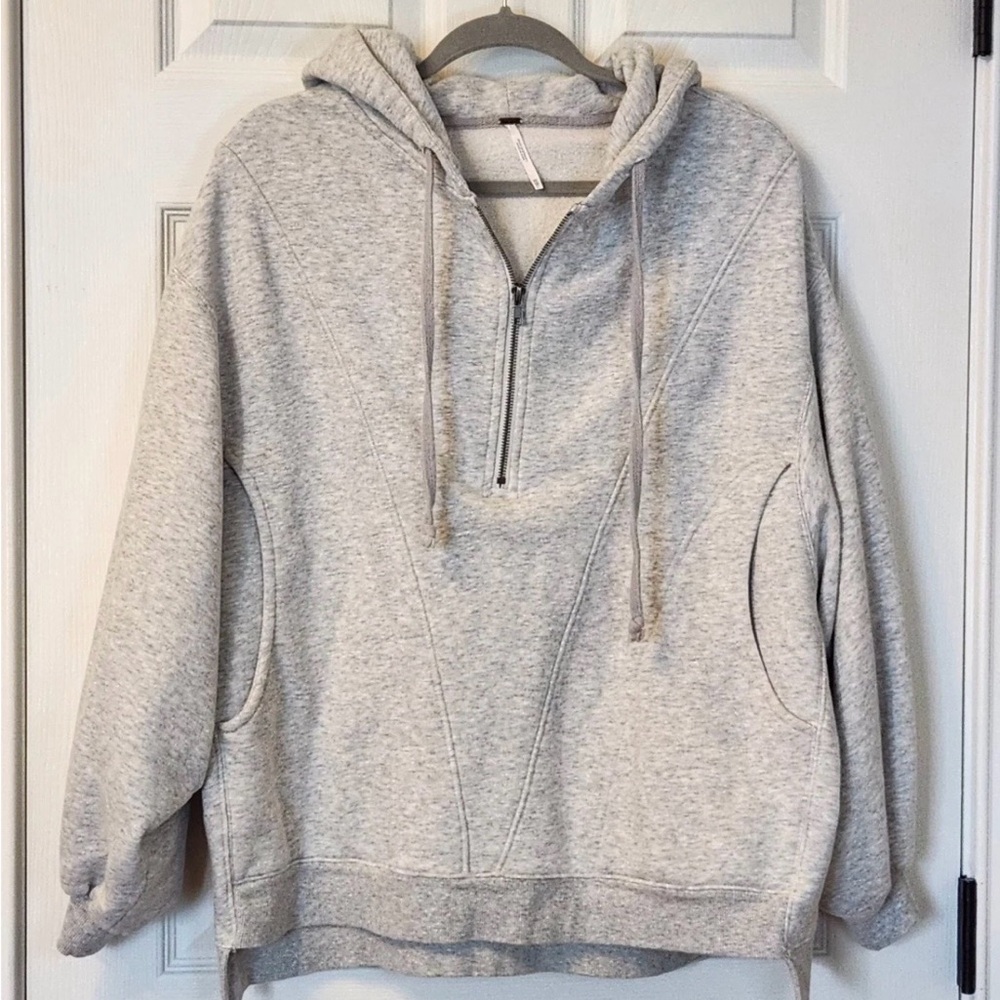 Free People Light Gray oversized hoodie